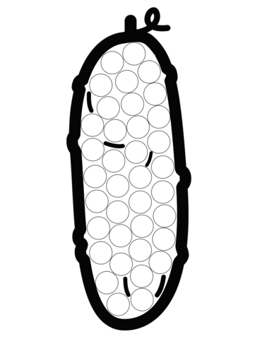 Simple Cucumber Dot Art Coloring Page